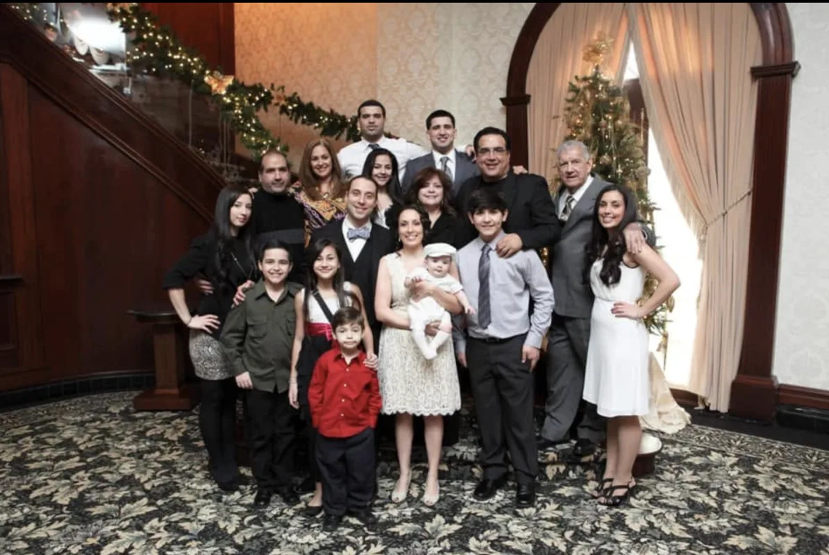 Jordan with his extended family at a celebration