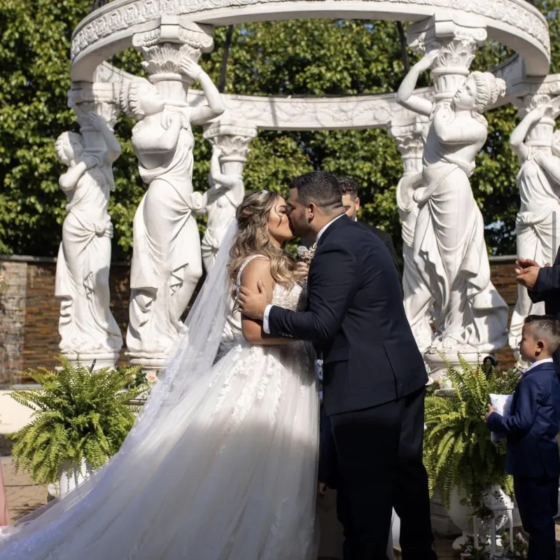 Jordan and his wife at their wedding