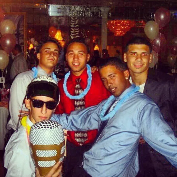 Jordan with friends at a party