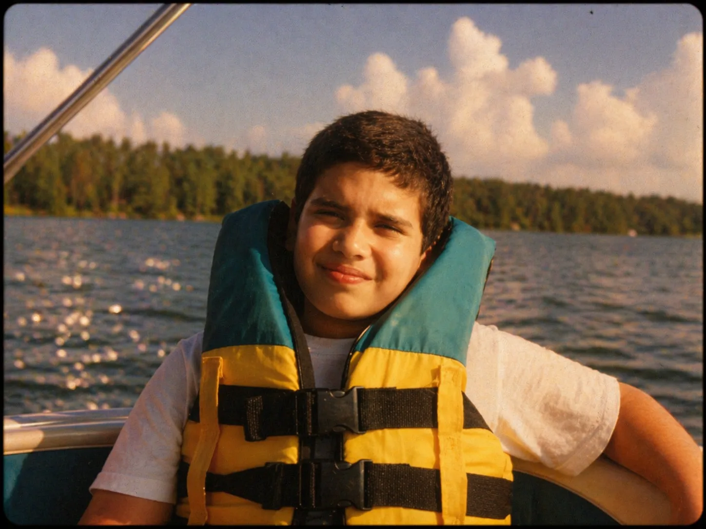 Jordan Perez as a kid on the lake